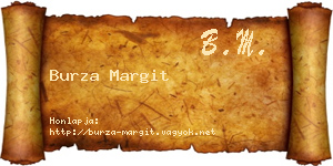 Burza Margit névjegykártya